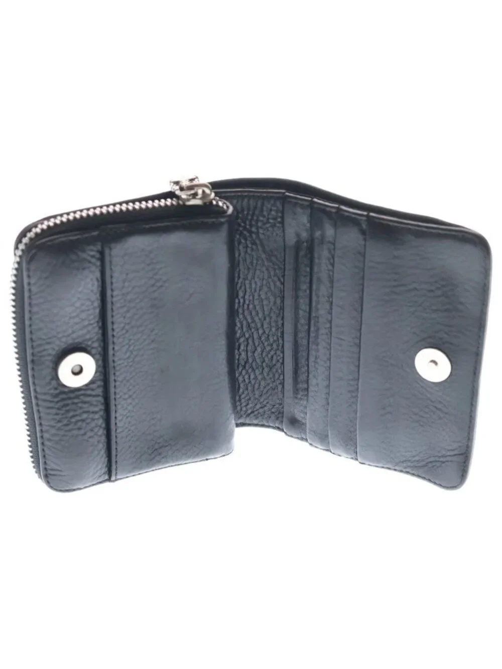Chrome Hearts SQ Zip Bill Square Zip Leather Wallet Black